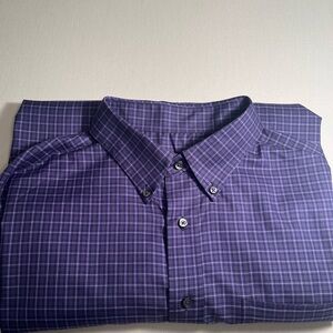 Jos. A. Bank Purple Plaid Casual Button Down Shirt